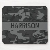 Graue Tarnung Monogramm Mousepad (Vorne)