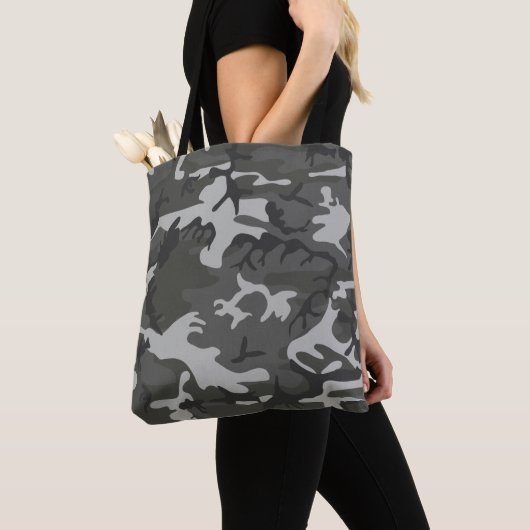 Graue Tarnungs-MilitärCamouflage-Muster Tasche (Von Nahem)