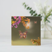 Graue TASCHE, hellrosa, braun Einladung (Stehend Vorderseite)