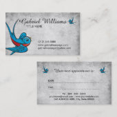 Graue Tätowierungs-Schwalben-kreative Terminkarte (Vorne/Hinten)