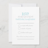 Graue Taube blaue Band formale Hochzeit RSVP Einladung (Rückseite)