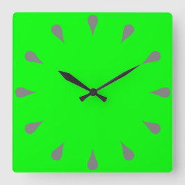 Graue Teardrops Quadratische Wanduhr