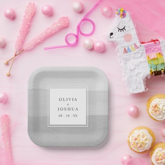 Graue Teller für Hochzeitspapier (Party)