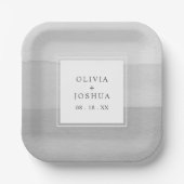 Graue Teller für Hochzeitspapier (Vorderseite)