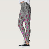 Graue Teller oder rechteckige Formen mit Aufdruck Leggings (Links)