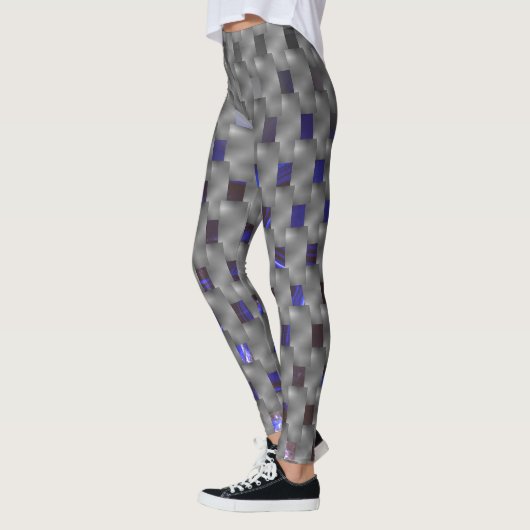 Graue Teller, rechteckige Formen Leggings (Links)