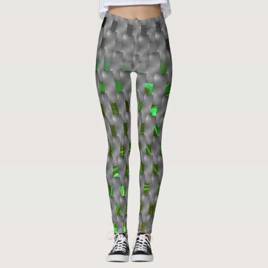 Graue Teller, rechteckige Formen Leggings (Vorderseite)