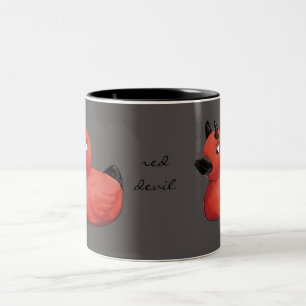 Graue Teufel-Enten-Tasse Zweifarbige Tasse