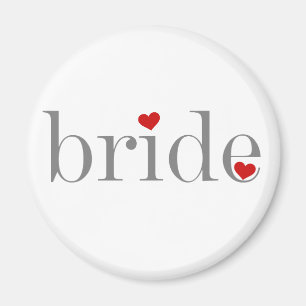 Graue Text-Braut Magnet