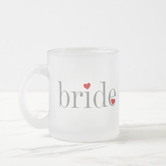 Graue Text-Braut Mattglastasse (Links)