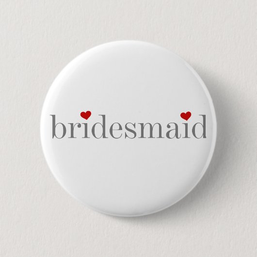 Graue Text-Brautjungfer Button (Vorderseite)