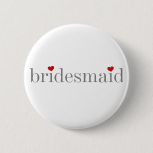 Graue Text-Brautjungfer Button