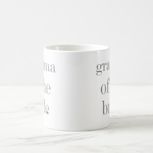 Graue Text-Großmutter der Braut Kaffeetasse (Mittel)