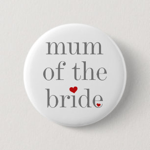Graue Text-Mama des Braut-Knopfes Button