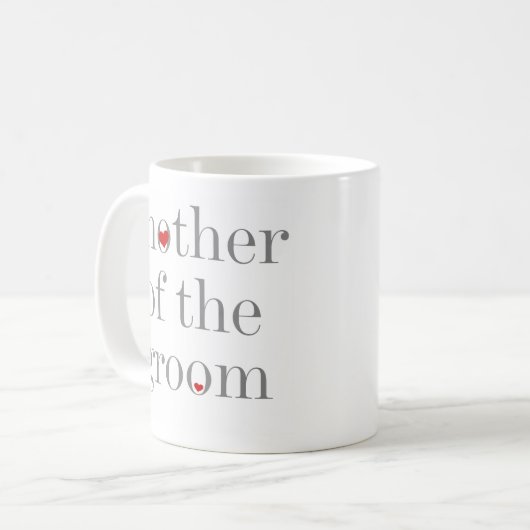 Graue Text-Mutter des Bräutigams Kaffeetasse (Vorderseite Links)