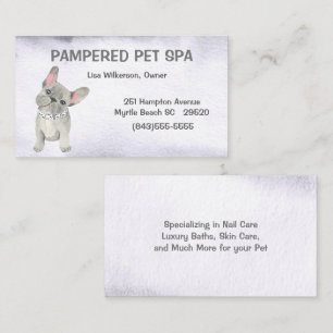 Graue Textur Bulldog Pet Groomer Visitenkarte