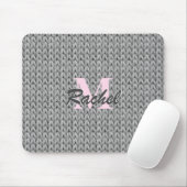 Graue Textur-Maus-Pad mit Monogramm Mousepad (Mit Mouse)
