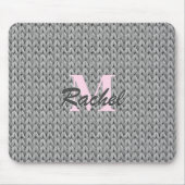 Graue Textur-Maus-Pad mit Monogramm Mousepad (Vorne)