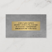 Graue Textur und Metallic Gold Lux Visitenkarte (Rückseite)