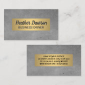 Graue Textur und Metallic Gold Lux Visitenkarte (Vorne/Hinten)