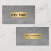 Graue Textur und metallische Goldrahmen Visitenkarte (Vorne/Hinten)