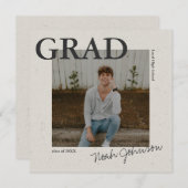 Graue Texturierte Wirkung Abschluss Foto Einladung (Vorne/Hinten)