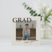 Graue Texturierte Wirkung Abschluss Foto Einladung (Stehend Vorderseite)