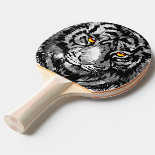 Graue Tiger Head - Tiger Ping Pong Paddle Tischtennis Schläger