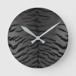 Graue Tiger-Skin Runde Wanduhr