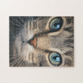 Graue Tischkatzennähe Puzzle (Horizontal)