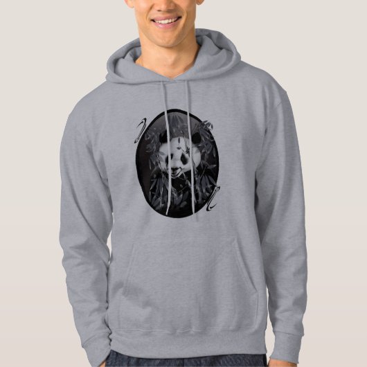 Graue Ton-Panda-Oval-Shirts Hoodie (Vorderseite)
