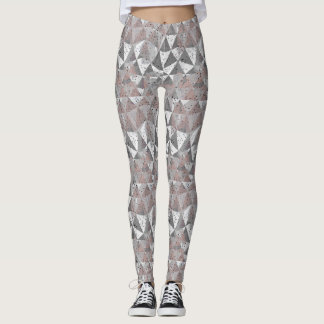 graue Töne geometrisches Muster mit Dreiecken Leggings