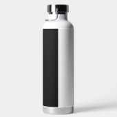 Graue Töne Moderne Streifen mit Namen Trinkflasche (Rechts)