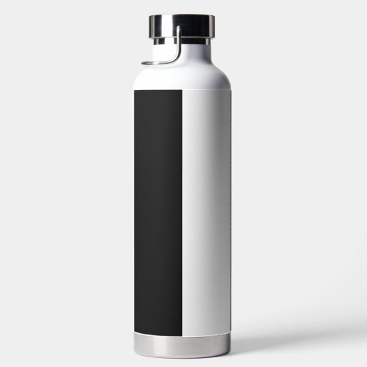 Graue Töne Moderne Streifen mit Namen Trinkflasche (Rechts)