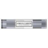 Graue Töne Rechtecke Muster Namensplakette (Vorderseite)