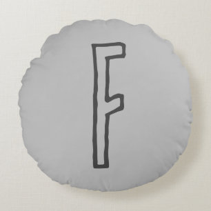 Graue Tones Anfangsbuchstaben Mit Monogramm Schlic Rundes Kissen