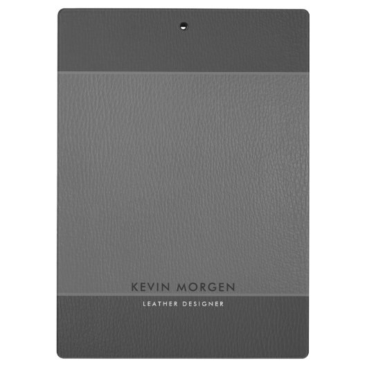 Graue Tones Imitate Leather Klemmbrett (Rückseite)