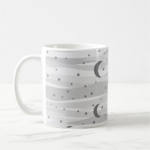 Graue Tones Night Sky - Moon & Stars Kaffeetasse