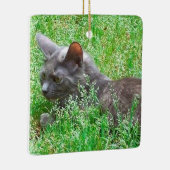 Graue Tortie Katze Keramikornament (Rechts)