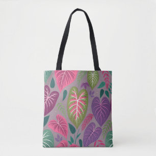 Graue tropische Herzblatt-Muster-Tasche Tasche