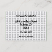 Graue Tupfen-Hintergrund-Monogramm-Visitenkarten Visitenkarte (Rückseite)