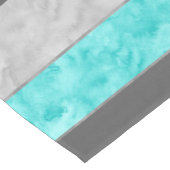 Graue türkisfarbene Blockstreifen Kurzer Tischläufer (Ecke)