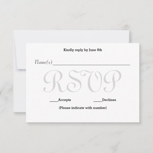 Graue Typo-UAWG-Antwortkarte RSVP Karte (Vorderseite)