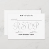 Graue Typo-UAWG-Antwortkarte RSVP Karte (Vorne/Hinten)