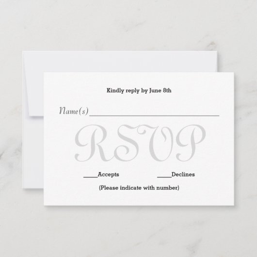 Graue Typo-UAWG-Antwortkarte RSVP Karte (Vorderseite)