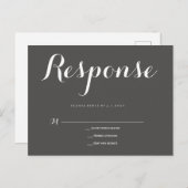 Graue Typografie Hochzeit-Rsvp Postkarten (Vorne/Hinten)