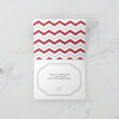 Graue u. rote Zickzack moderne danken Ihnen Karten (Innenseite)