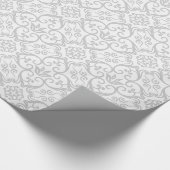 Graue u. weiße Damast-Geschenk-Verpackung Geschenkpapier (Ecke)