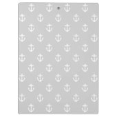 Graue und Aqua-Anker für benutzerdefinierte Monogr Klemmbrett (Rückseite)