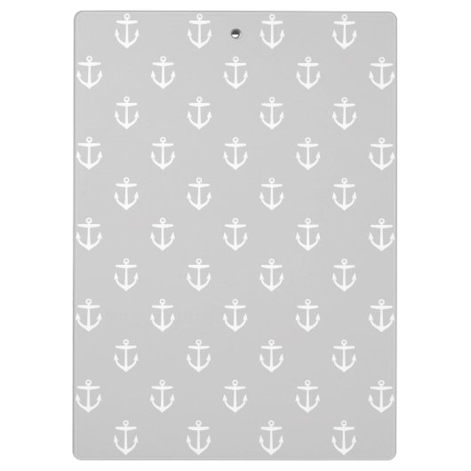 Graue und Aqua-Anker für benutzerdefinierte Monogr Klemmbrett (Rückseite)